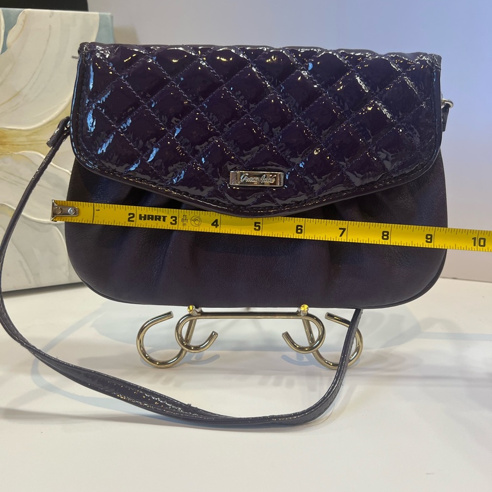 Grace Adele Quilted Purple Clutch - Picture 12 of 13